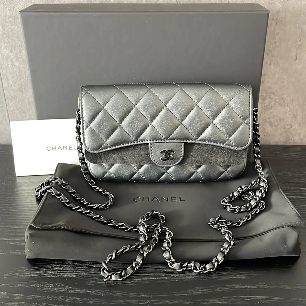 CHANEL | Bags | Limited Edition Chanel So Black Quilted Flap Phone